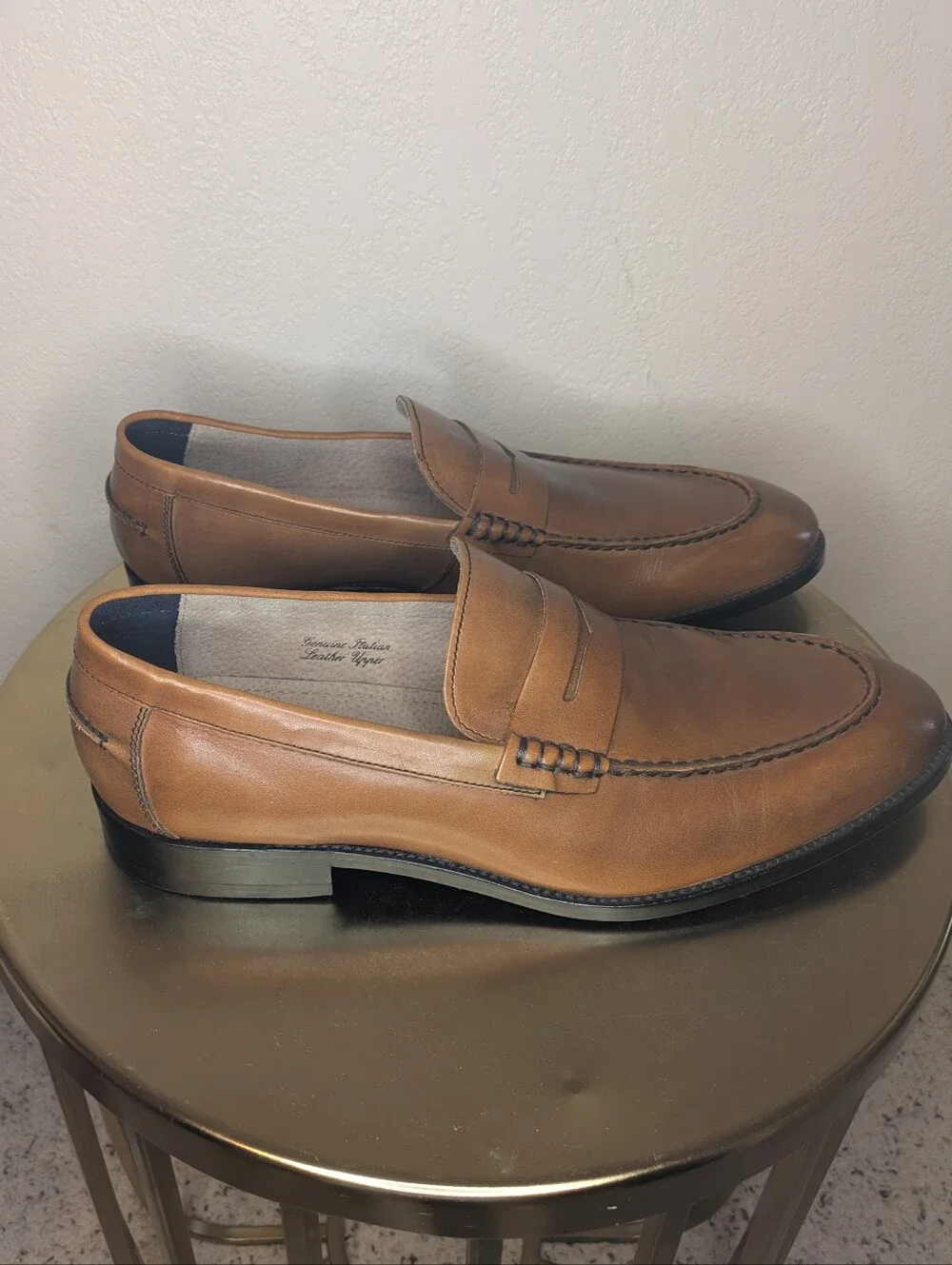 Banana Republic Dellbrook Italian Leather Penny Loafers Cognac Men's 13